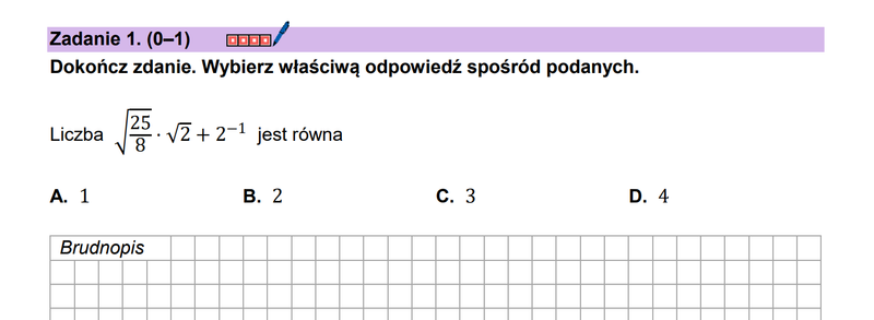 Zadanie 1 – Matura podstawowa matematyka CKE (Maj 2026)